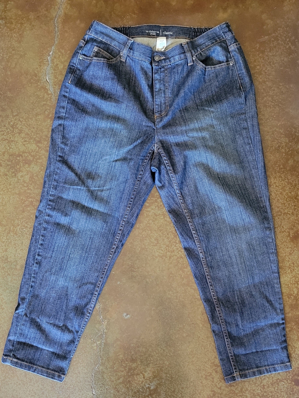 Liz Claiborne Classic Fit Dark Wash Jeans Petite 14
